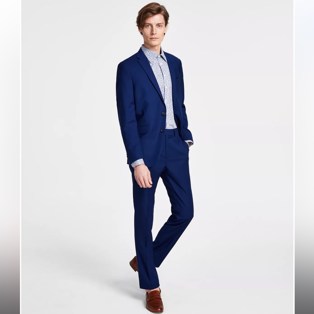 Men's Techni-Cole Slim-Fit Suit (Jacket and Pants)